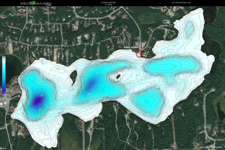 Bathymetric Map of Cottonwood Lake